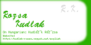 rozsa kudlak business card